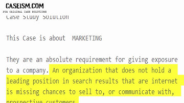 Search Engine Optimization (SEO)  Case Study Help - Caseism.com