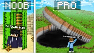 NOOB vs PRO: SECRET BASE BUILD BATTLE CHALLENGE!! Ft. @YugPlayz