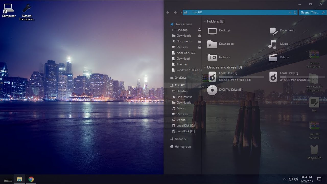 aero desktop theme windows 10