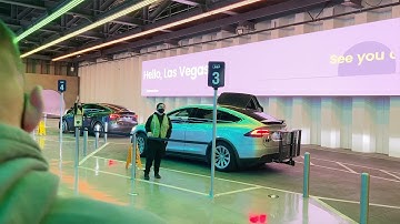 Tesla Taxi Riding Through Boring Company Tunnel Loop in CES 2022 || WooGlobe