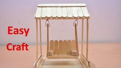 Art and Craft Ideas | How to Make Popsicle Stick or IceCream Stick Miniature Swing or Jhula