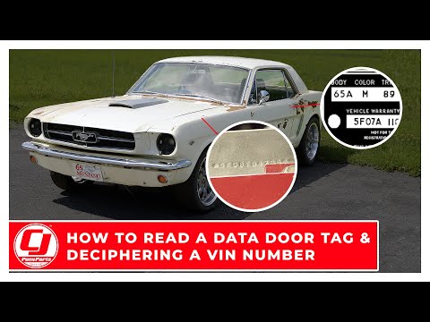 ვიდეო: როგორ კითხულობთ Mustang VIN ნომერს?