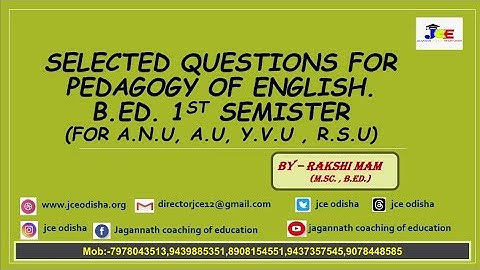 B.Ed English Selected questions by Rakshi Mam #andhrauniversity #anu #jce #yvu #rsu #svu #bed #rs