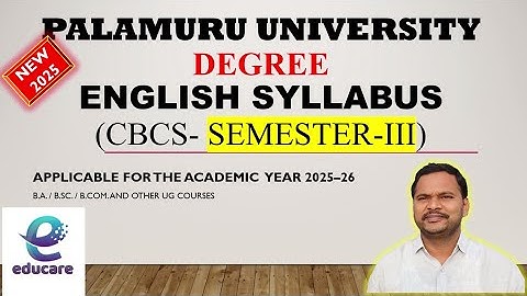 PU English Degree Semester-III All Summaries and Syllabus 2025