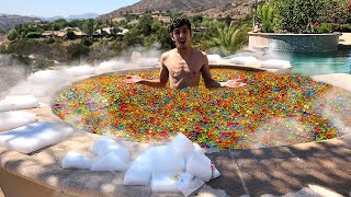5,000,000 ORBEEZ IN MY HOT TUB VS DRY ICE EXPERIMENT!!