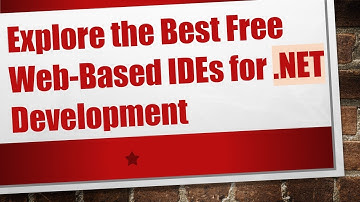 Explore the Best Free Web-Based IDEs for .NET Development