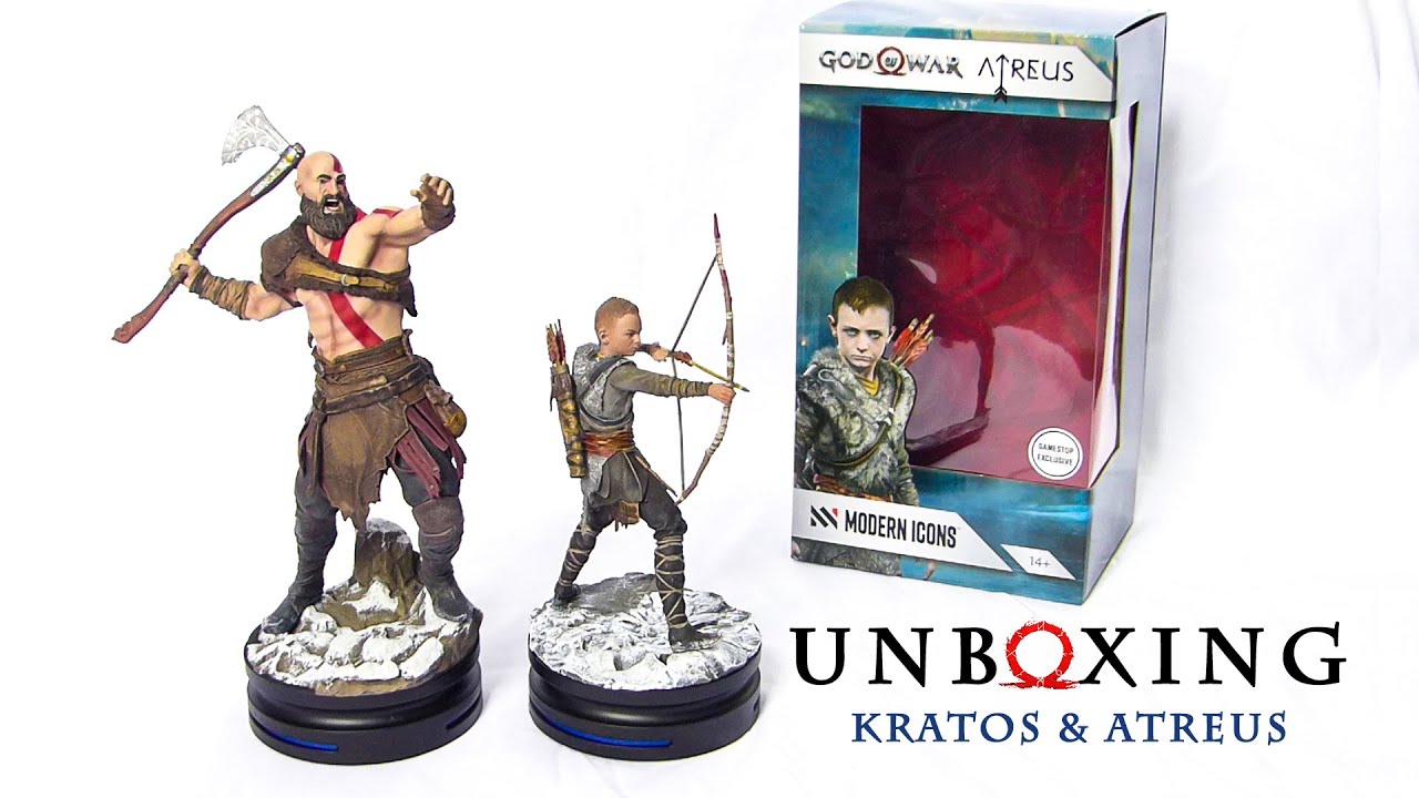 God of War Ragnarok Kratos + Atreus Statue Figure Set Official Sony Modern  Icons