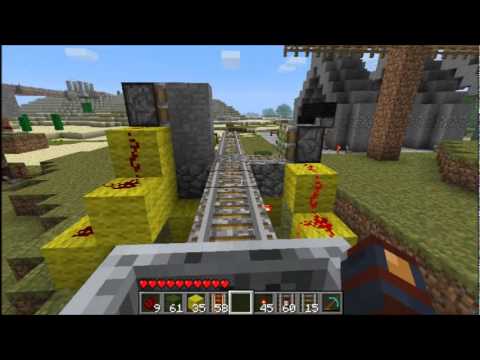 Minecraft Beta 1 7 Automatic Door Over Minecart Track Youtube