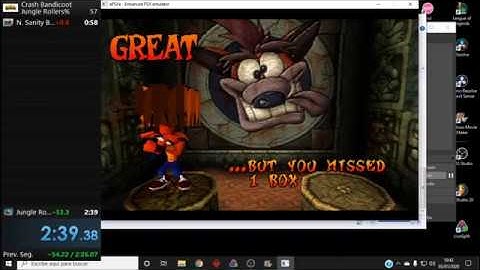 Crash Bandicoot (PSX/PC Emu) Jungle Rollers% (First no IL run)