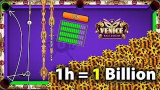 1 Hour = 1 Billion Coins - Increasing 1 Billion Coins in 1 Hour from Venice 150M Table - 8 ball pool
