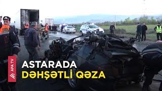Astarada yol qəzası baş verdi, bir ailənin 3 üzvü  avtomobildə yanaraq öldü – APA TV