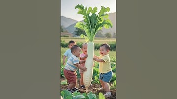 Đội siêu nhí hợp sức nhổ củ cải khổng lồ