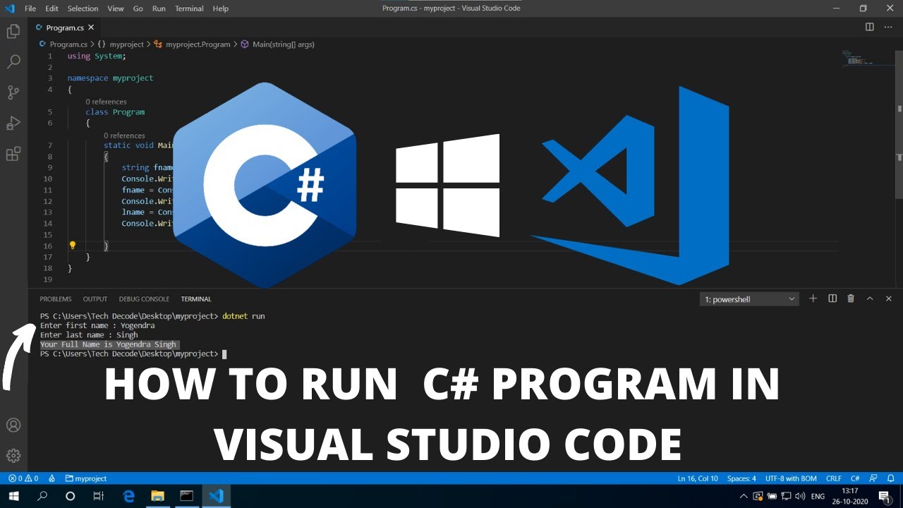 C# programming with Visual Studio Code