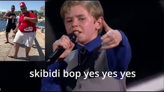 Kid sings skibidi bop yes yes yes on America's Got Talent
