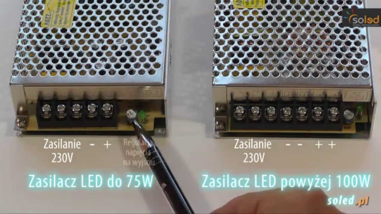 Zasilacze LED Połączenie taśmy LED z zasilaczem LED - www.soled.pl -