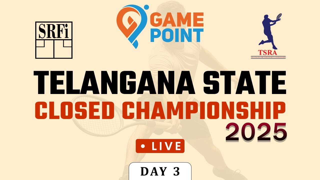 Telangana State Closed Championship Squash 2025 I LIVE STREAMING I Day 3 I FINALS
