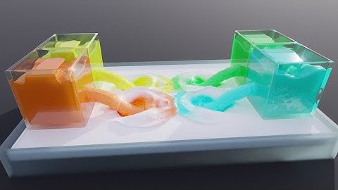 Fluid Simulation Color Mixing 4 Colors (Blender Flip Fluids, 4K)