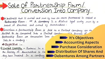 Sale of Partnership Firm/Conversion Into Company || SK Singh Book ||  B.COM || CA || BBA || CMA