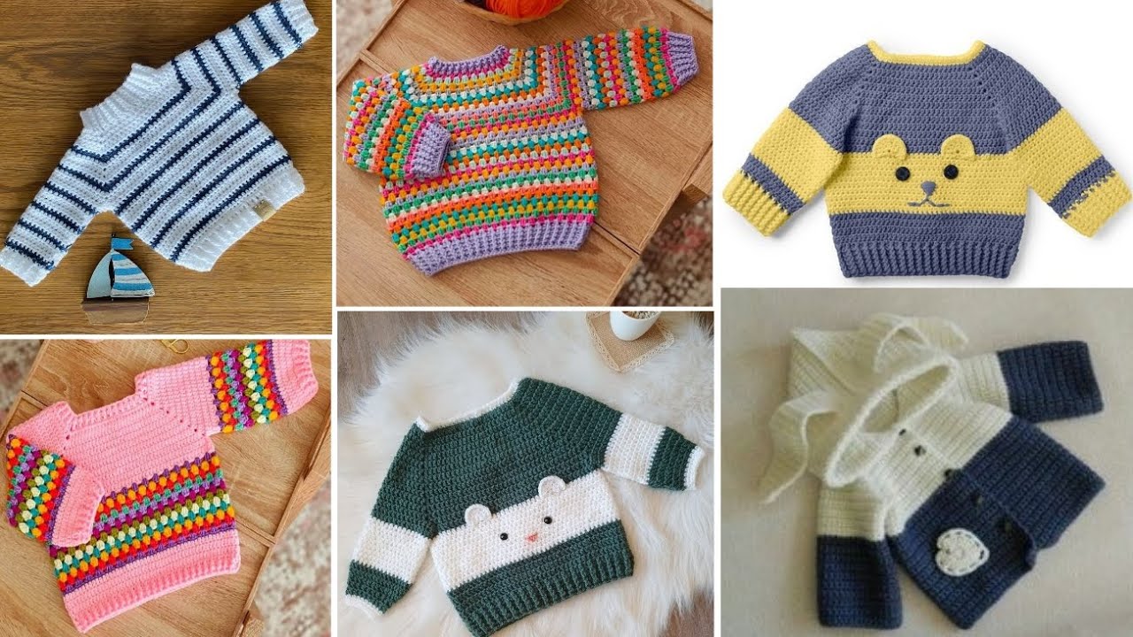 Latest & unique crochet baby boy sweaters Crochet baby sweater