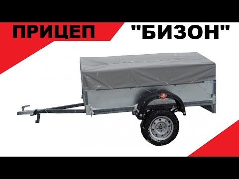 Обзор одноосного прицепа "БИЗОН" размерностью 1800х1310 мм., борта 350 мм с низким тентом 350 мм.