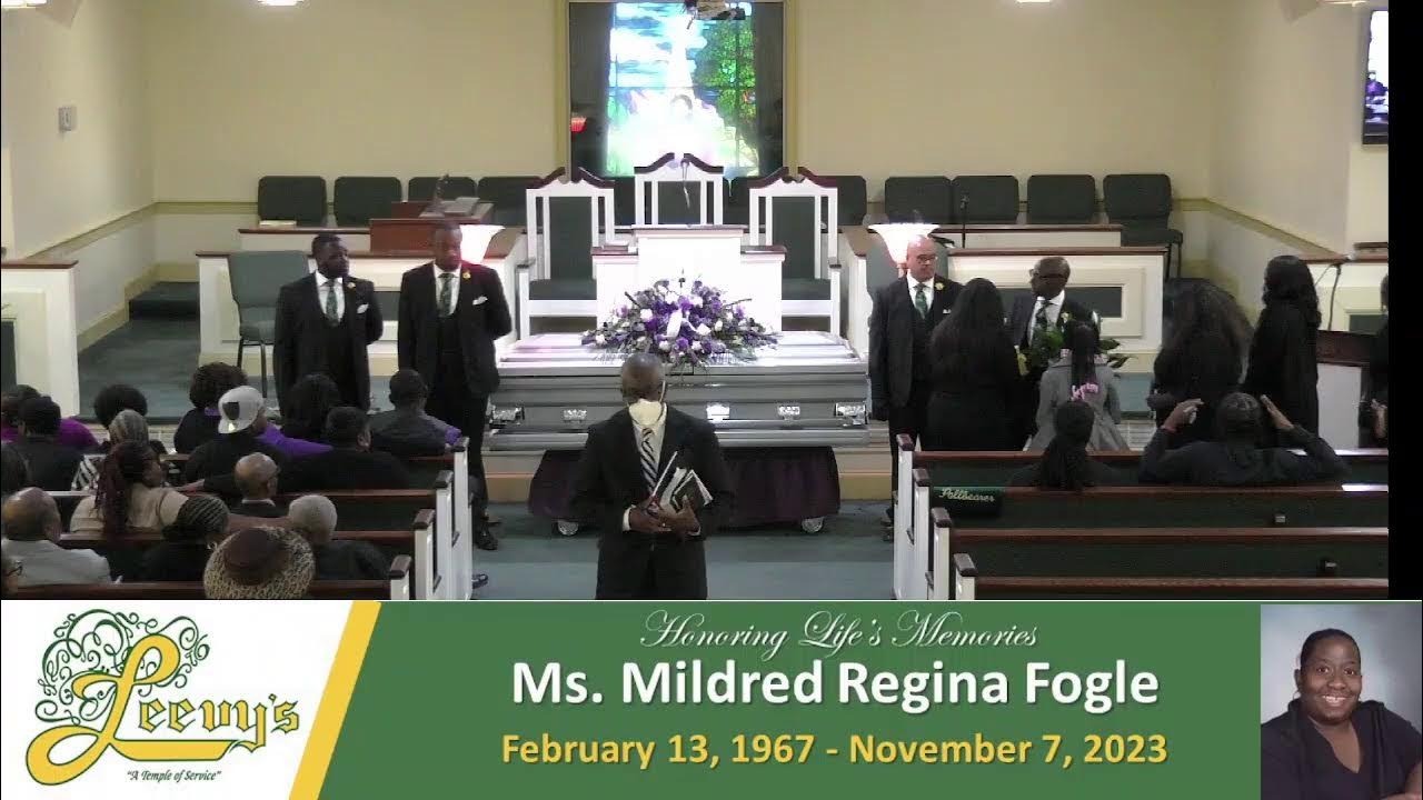 Ms.Mildred Regina Fogle November 14, 2023 Leevys funeral Home YouTube