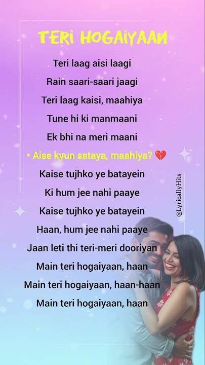 Teri Hogaiyaan (Lyrics) | Vishal Mishra | #ytshorts