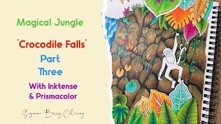 🔴 LIVE - Colour & Chat | Magical Jungle | Inktense & Prismacolor - ‘Crocodile Falls’ Part 3