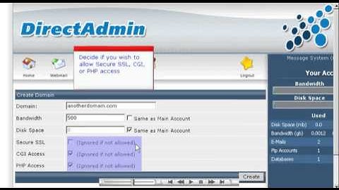 Hosting additional domains in DirectAdmin