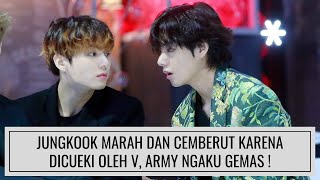 JUNGKOOK BTS MARAH DAN CEMBERUT KARENA DICUEKI OLEH V YANG SIBUK DENGAN PONSEL, ARMY NGAKU GEMAS !