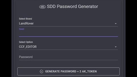 Autokent.Net - JLR SDD Seed Code Generator