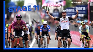 Pascal Ackermann Clinches Giro d'Italia Stage 11 Win By Finest Of Margins! 😱 | Eurosport