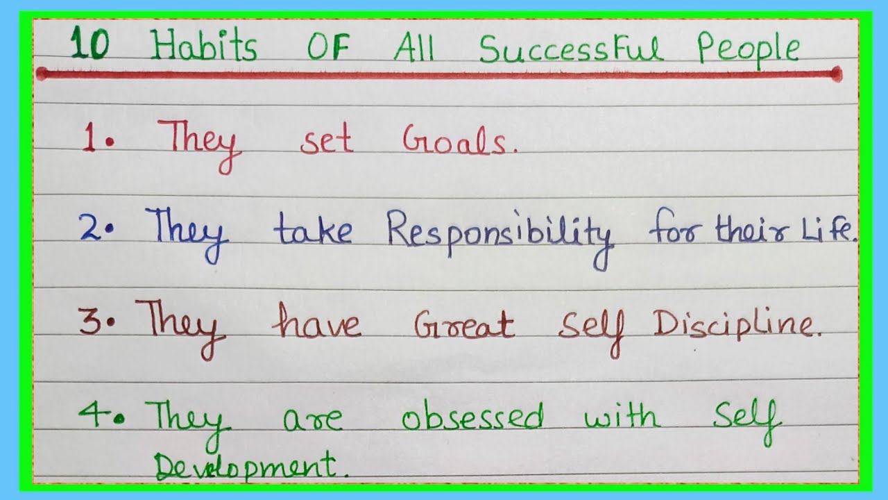 10 Habits of All Successful People | Habits of highly successful people ...