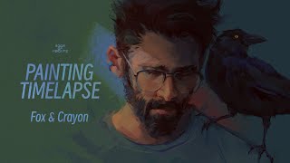 Edge Of Heights - Ocs Fox Crayon - Painting Timelapse