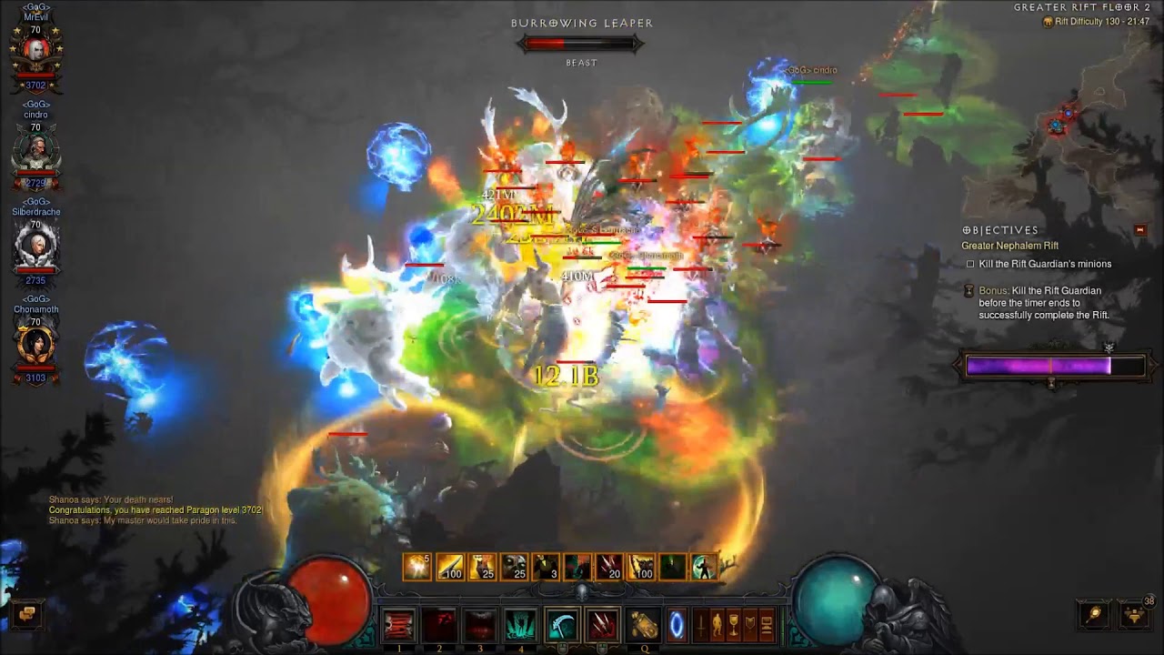 Diablo 3 - GR 130 clear - MrEvil, Silberdrache, Chonamoth, cindro