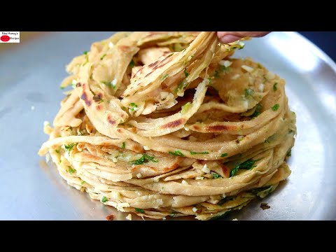 Chilli Garlic Paratha - Multilayered Garlic Paratha - Parotta Recipe | Garlic Bread | Skinny Recipes