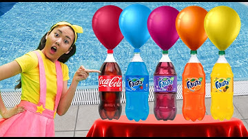 COKE vs MENTOS Experiment to Fill BIGGEST WATER BALLOON in Ellie