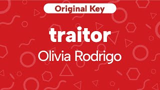 Karaoke traitor - Olivia Rodrigo | Original Key (Cover with Backing Vocals)