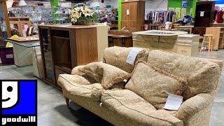 GOODWILL FURNITURE SOFAS ARMCHAIRS COFFEE TABLES DESKS DECOR SHOP WITH ME SHOPPING STORE WALKTHROUGH