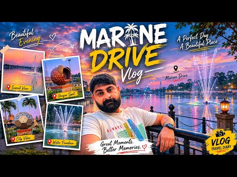 Marine Drive Vlog 🌅 | Sunset View, Water Fountain & Amazing Evening #sauravaishwarya