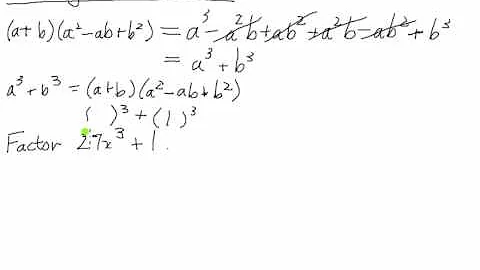 Factoring Sum of Cubes - Infroductory Explanation and Example