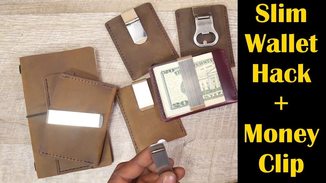 Making a handmade MONEY CLIP leather wallet - ASMR Edition 