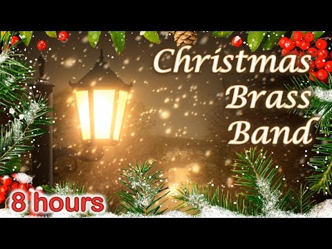 ☆ 8 HOURS ☆ CHRISTMAS MUSIC ♫ BRASS BAND Carols ☆ Christmas Music Instrumental ☆ Snow Falling