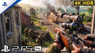 (PS5) Attack on the German Armored Train | Ultra Realistic Gameplay [4K60FPS] Call of Duty WWII screenshot 2