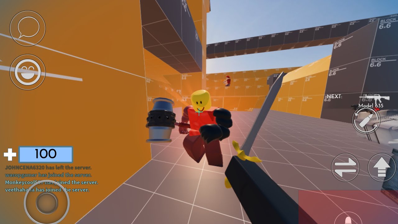 This guy had the ban hammer knife in Roblox Arsenal. 