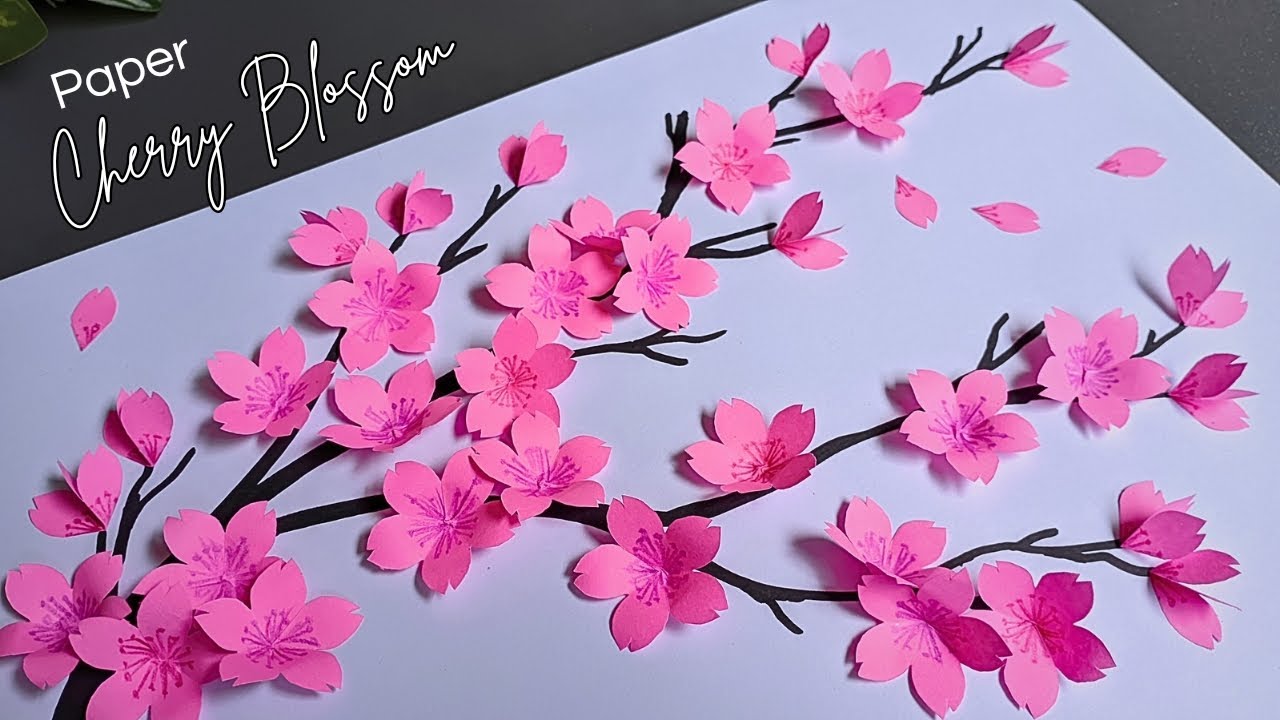 How to Make Paper Cherry Blossom Flower || Cara Mudah Membuat Bunga Sakura dari Kertas Origami
