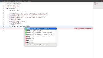 Program to Initialise the equation "s=ut+1/2at^2" in C || Coding with The professor