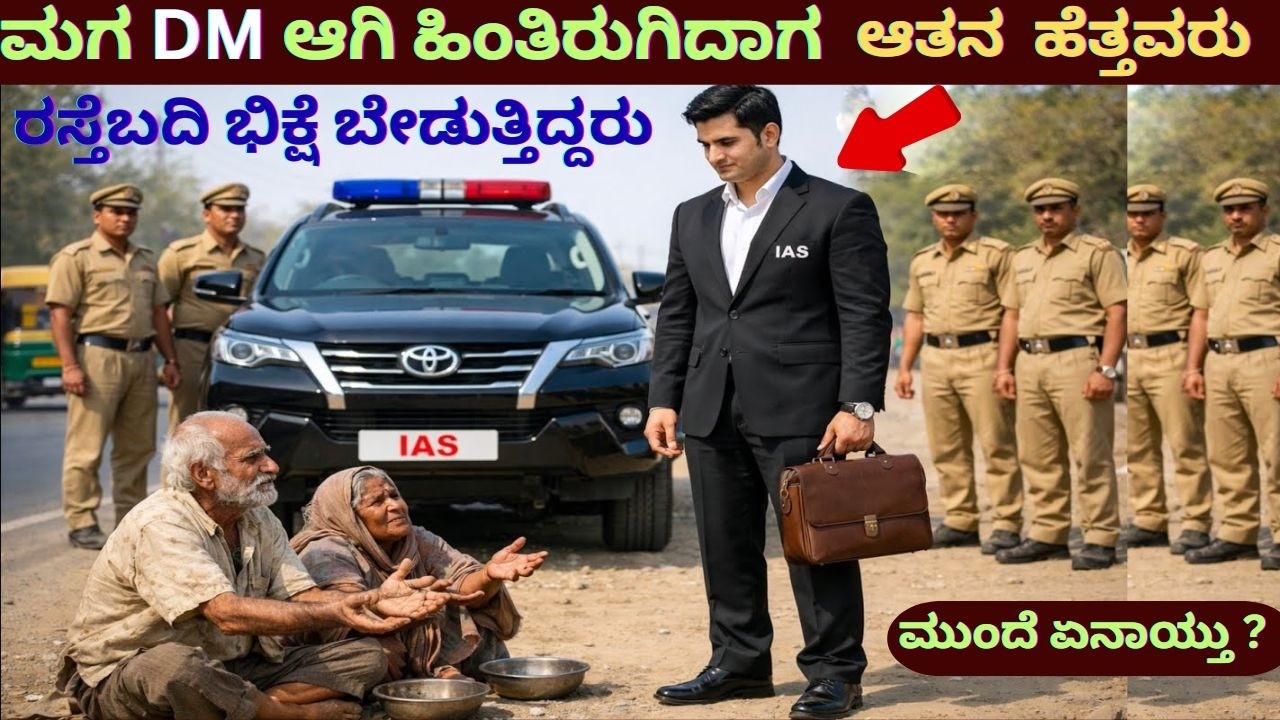 ಮಗ DM ಆಗಿ ಹಿಂತಿರುಗಿದಾಗ ಆತನ ಹೆತ್ತವರು ರಸ್ತೆ ಬದಿಯಲ್ಲಿ ಭಿಕ್ಷೇ ಬೇಡುತ್ತಿದ್ದರು .. ಮುಂದೆ ಏನಾಯ್ತು?#stories