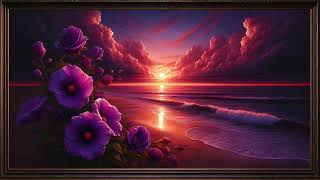 TV Wallpaper | Twilight Tides: The Purple Hues of Dusk #framedart #wallpaper #art screenshot 1