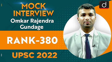 Omkar Rajendra Gundage, Rank-380 | UPSC CSE 2022 | English Medium | Mock Interview