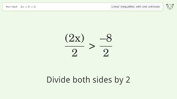 Solving Linear Inequalities: 2x+8 is Greater Than 0
